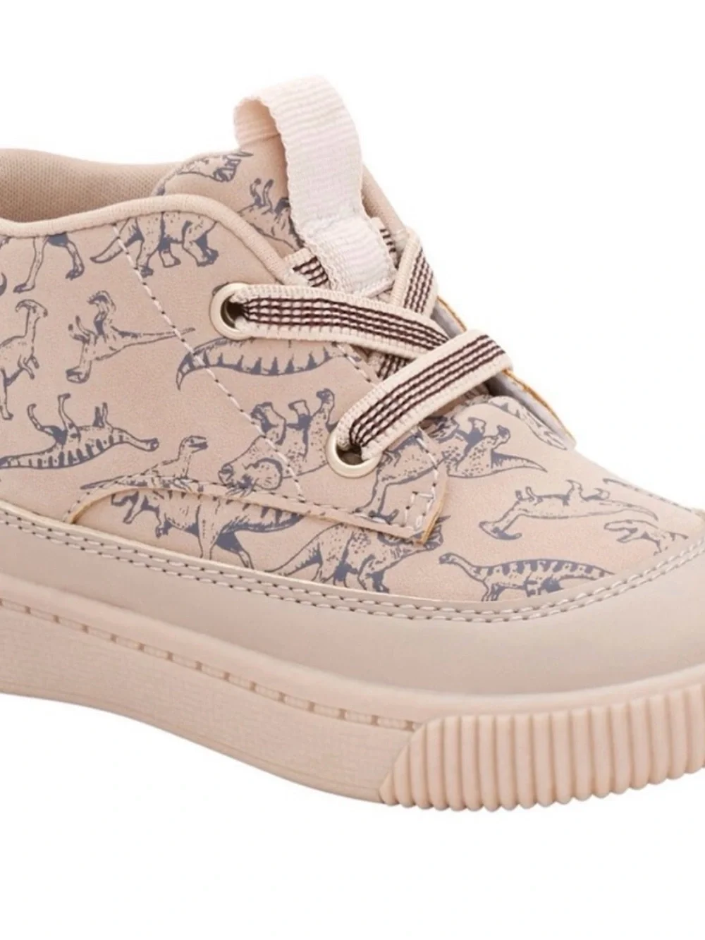 Carter's Beige Sneakers with Gray Dinosaur Print